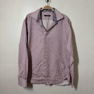 Hammer Made Men's Button Down Long Sleeve Dress Shirt Red Checkered 43/17